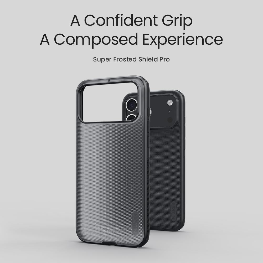 Compatible with iPhone 18 Pro Max NILLKIN Frosted Shield Pro PC + TPU Phone Case - Black