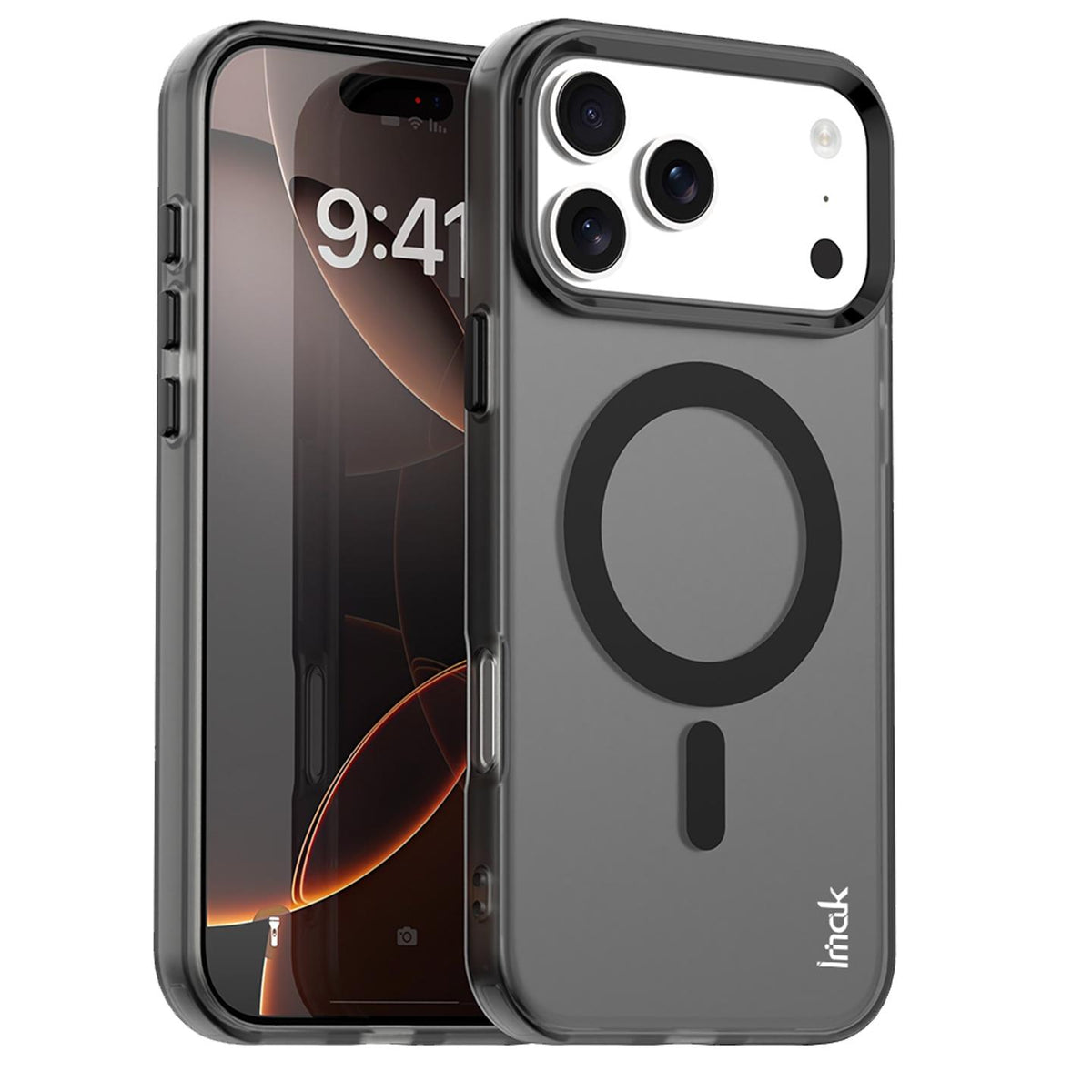 Compatible with iPhone 18 Pro Max imak Candy Series Magnetic Shockproof Phone Case - Black