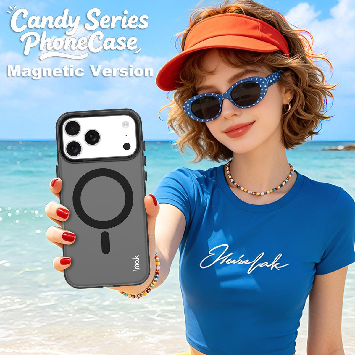Compatible with iPhone 18 Pro Max imak Candy Series Magnetic Shockproof Phone Case - Black
