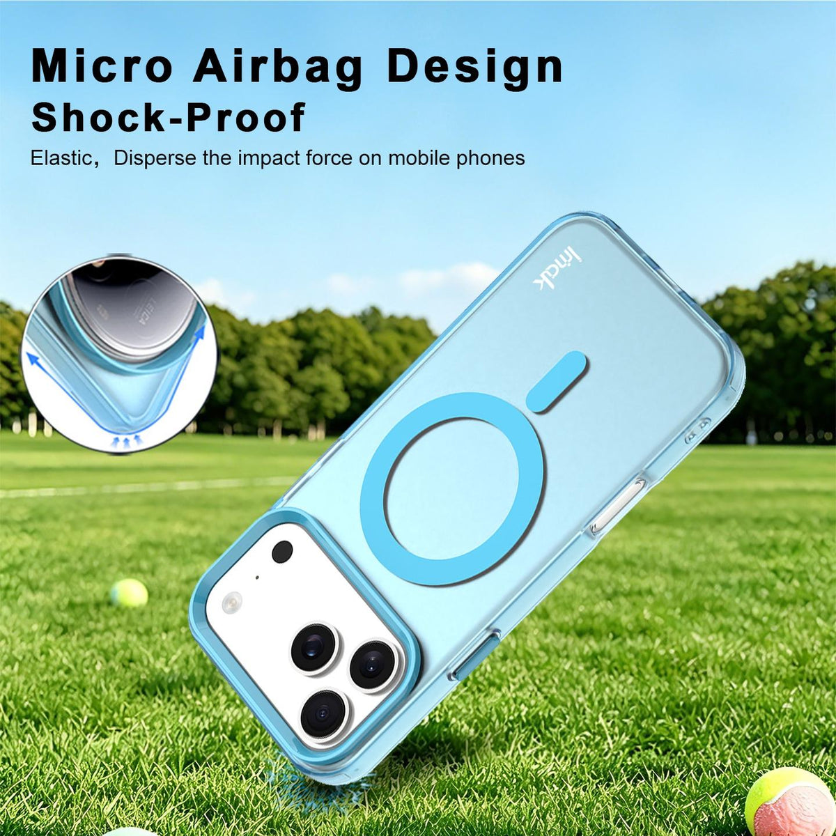 Compatible with iPhone 18 Pro Max imak Candy Series Magnetic Shockproof Phone Case - Blue