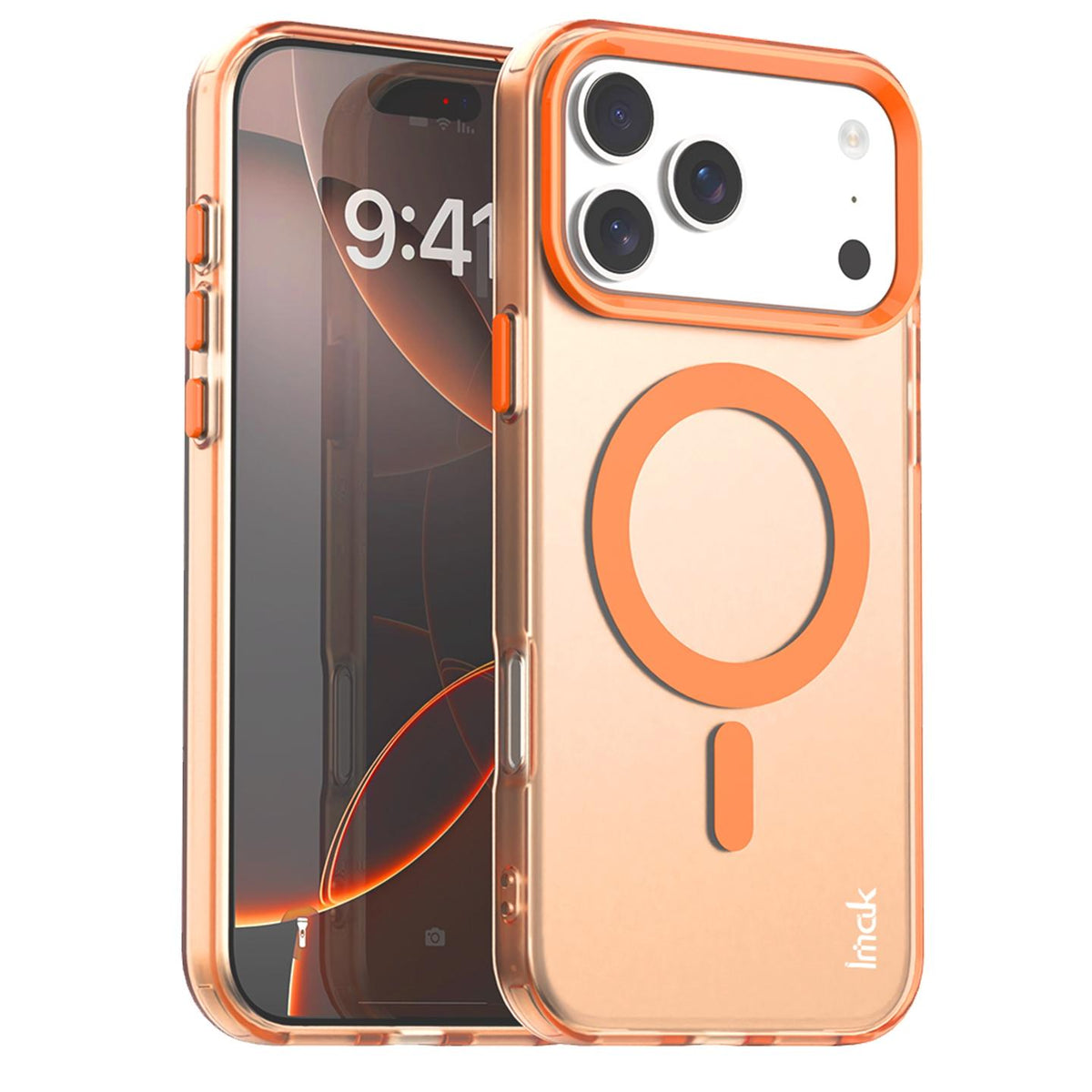 Compatible with iPhone 18 Pro Max imak Candy Series Magnetic Shockproof Phone Case - Orange