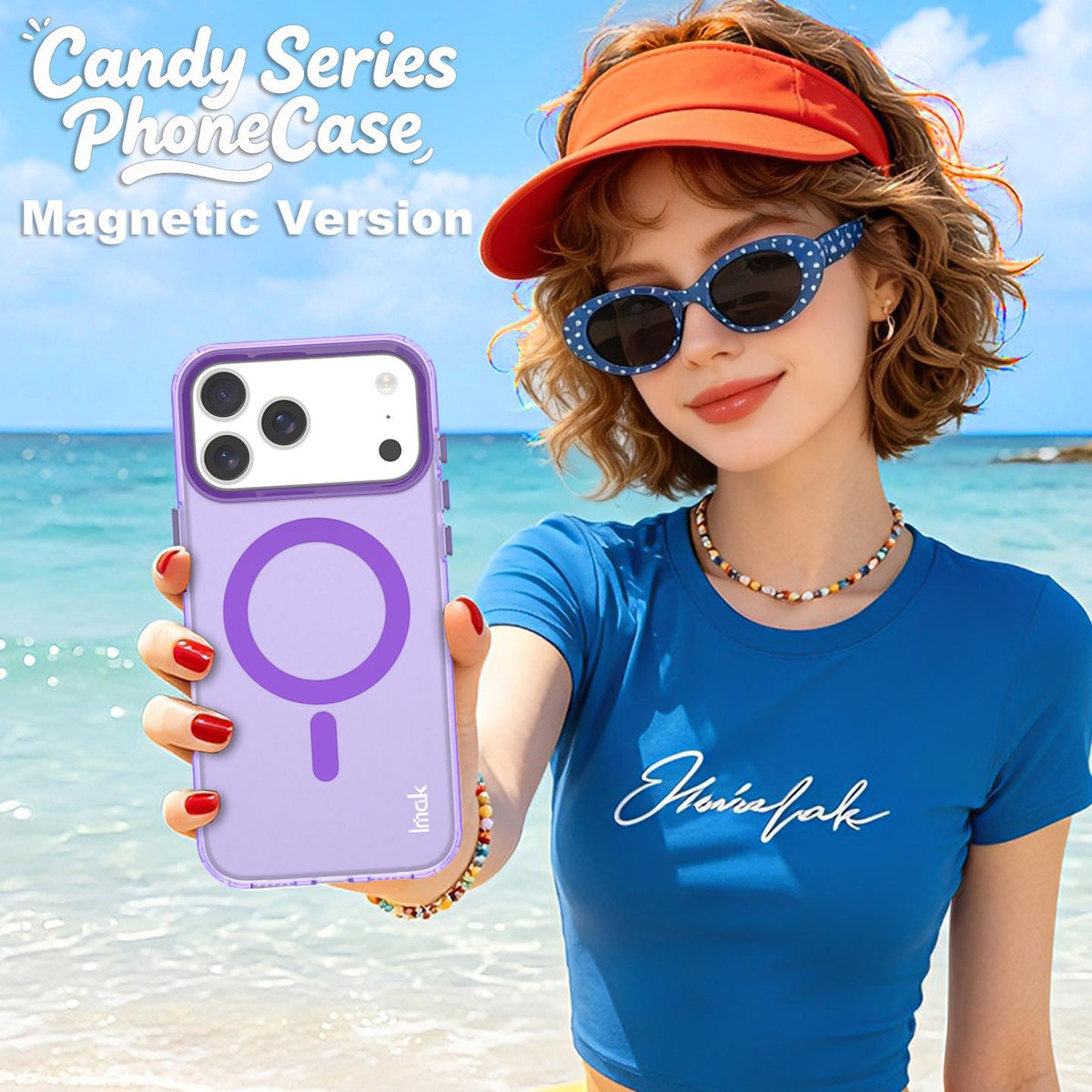 Compatible with iPhone 18 Pro Max imak Candy Series Magnetic Shockproof Phone Case - Purple