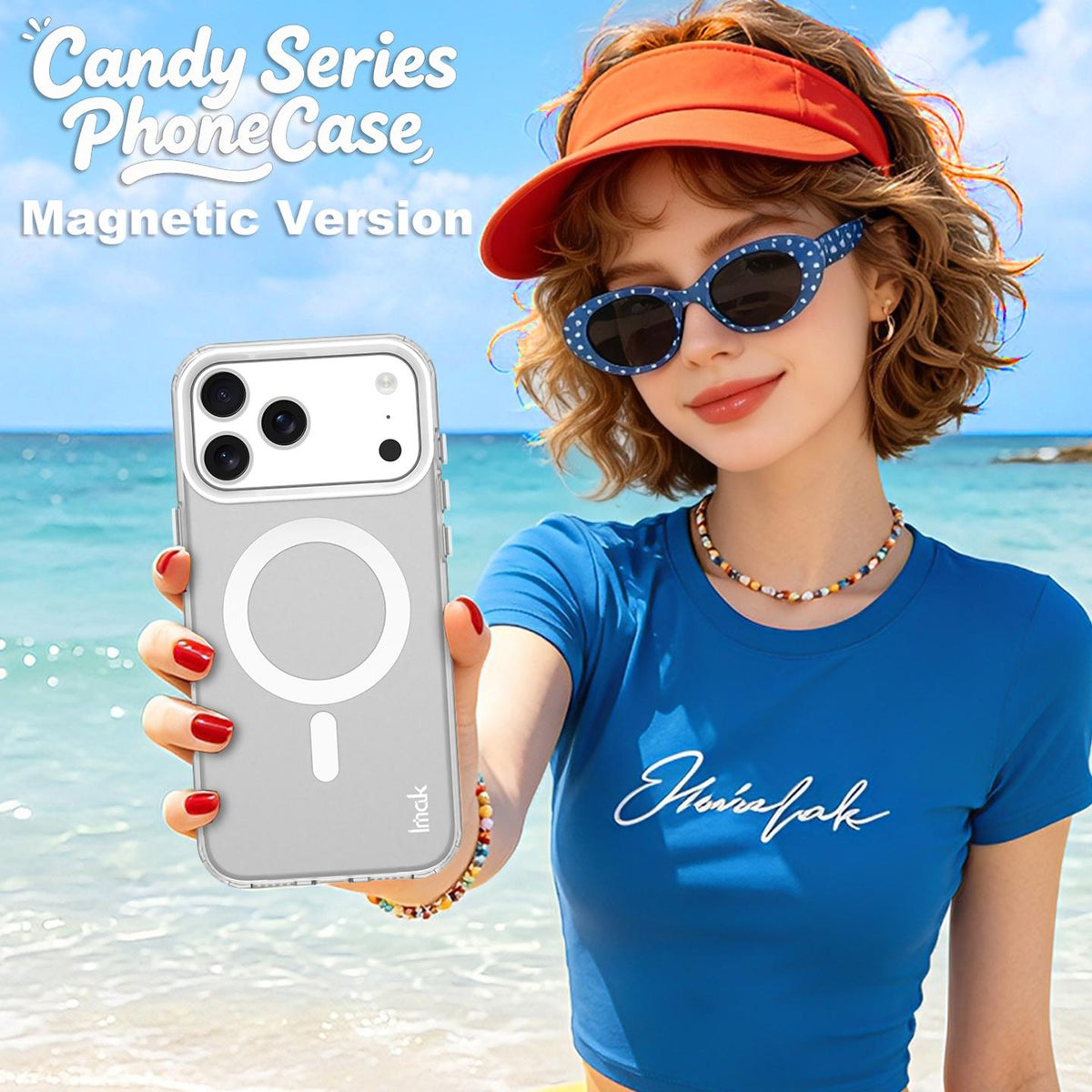 Compatible with iPhone 18 Pro Max imak Candy Series Magnetic Shockproof Phone Case - White