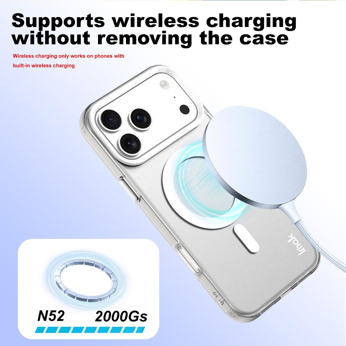 Compatible with iPhone 18 Pro Max imak Candy Series Magnetic Shockproof Phone Case - White