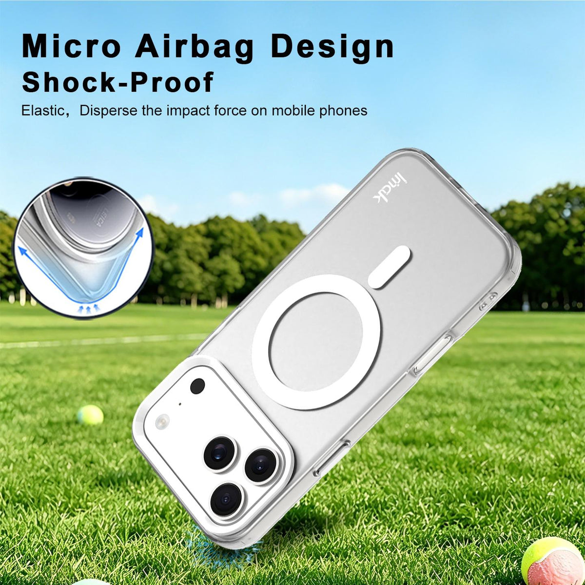 Compatible with iPhone 18 Pro Max imak Candy Series Magnetic Shockproof Phone Case - White