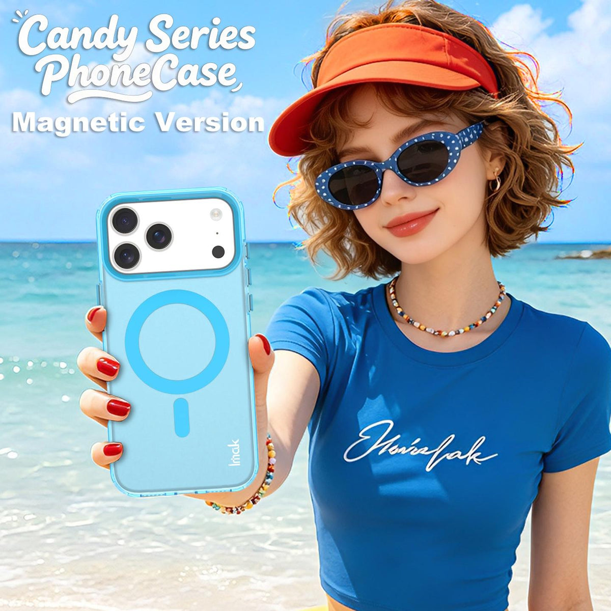 Compatible with iPhone 18 Pro imak Candy Series Magnetic Shockproof Phone Case - Blue
