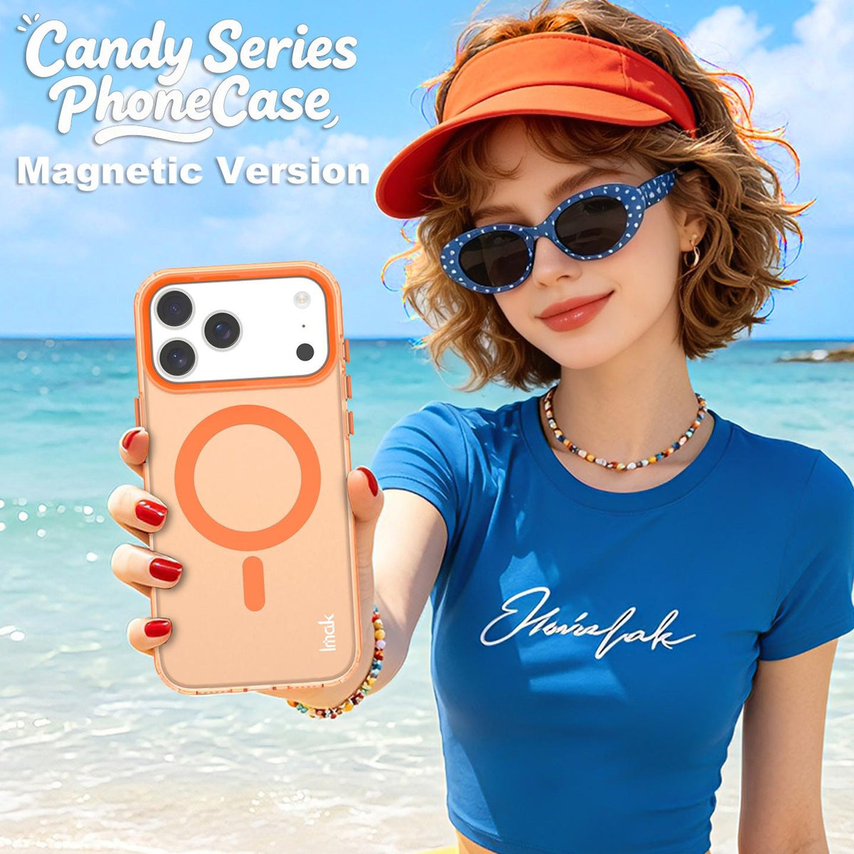 Compatible with iPhone 18 Pro imak Candy Series Magnetic Shockproof Phone Case - Orange