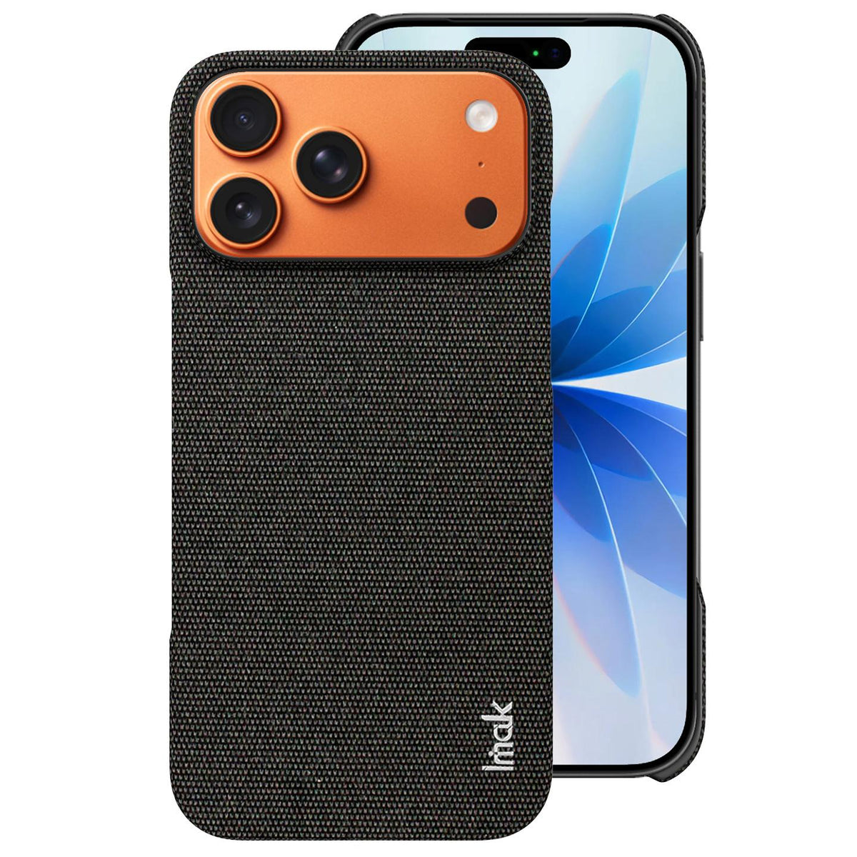 Compatible with iPhone 18 Pro Max imak Ruiyi Series Cloth Texture PU + PC Phone Case - Black