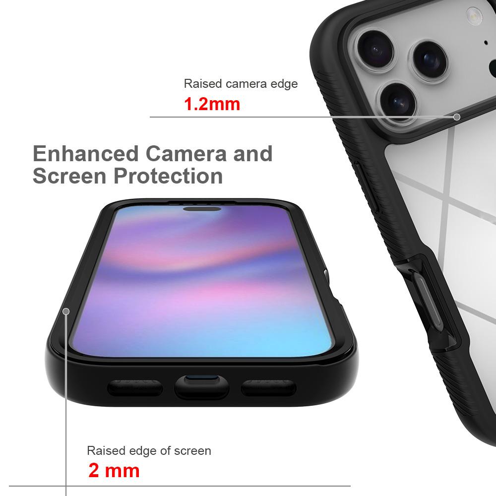 Compatible with iPhone 18 Pro Starry Sky Solid Color Shockproof TPU Clear PC Phone Case - Red