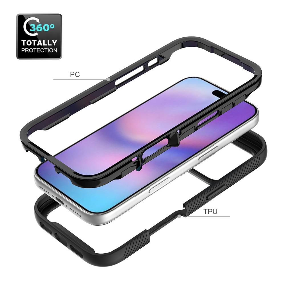 Compatible with iPhone 18 Pro Starry Sky Solid Color Shockproof TPU Clear PC Phone Case - Red