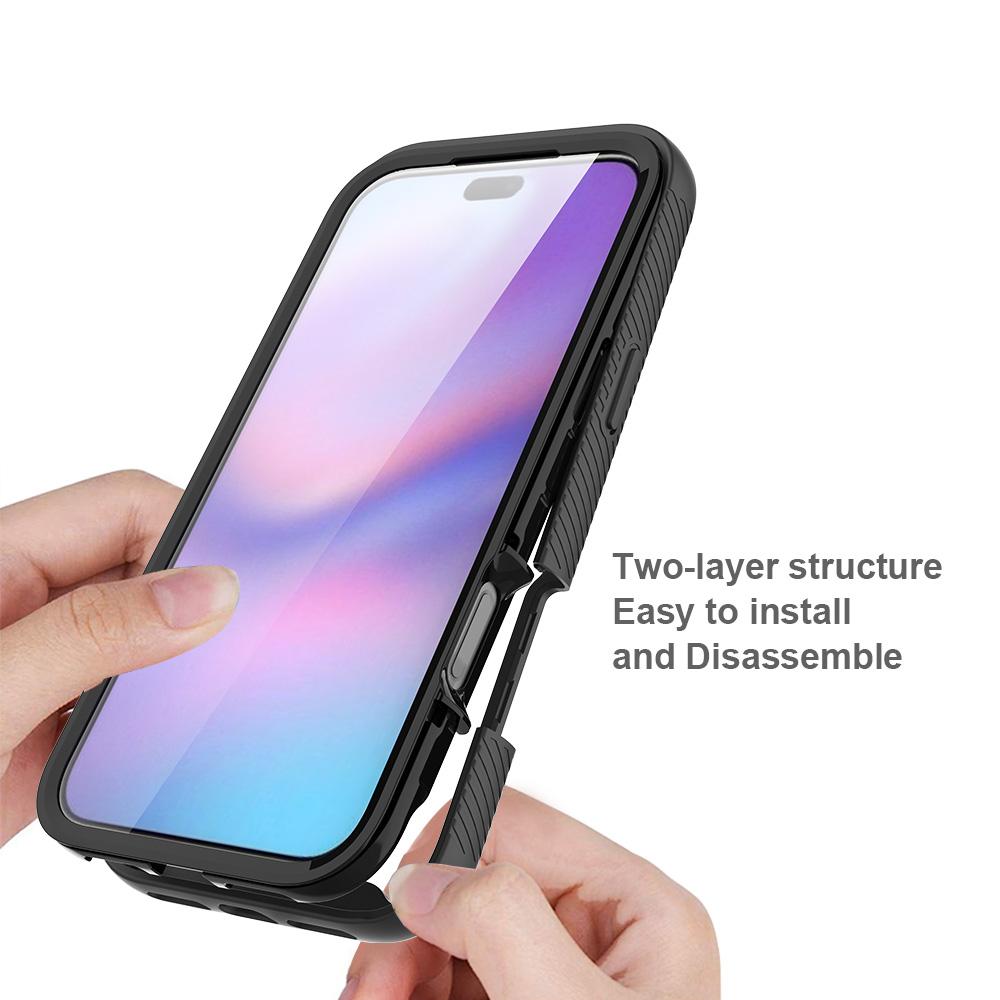 Compatible with iPhone 18 Pro Max Starry Sky Solid Color Series PC + TPU Phone Case with PET Film - Black
