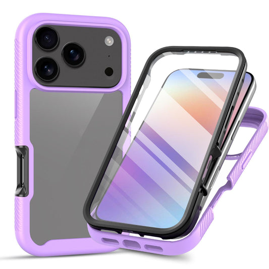 Compatible with iPhone 18 Pro Max Starry Sky Solid Color Series PC + TPU Phone Case with PET Film - Purple