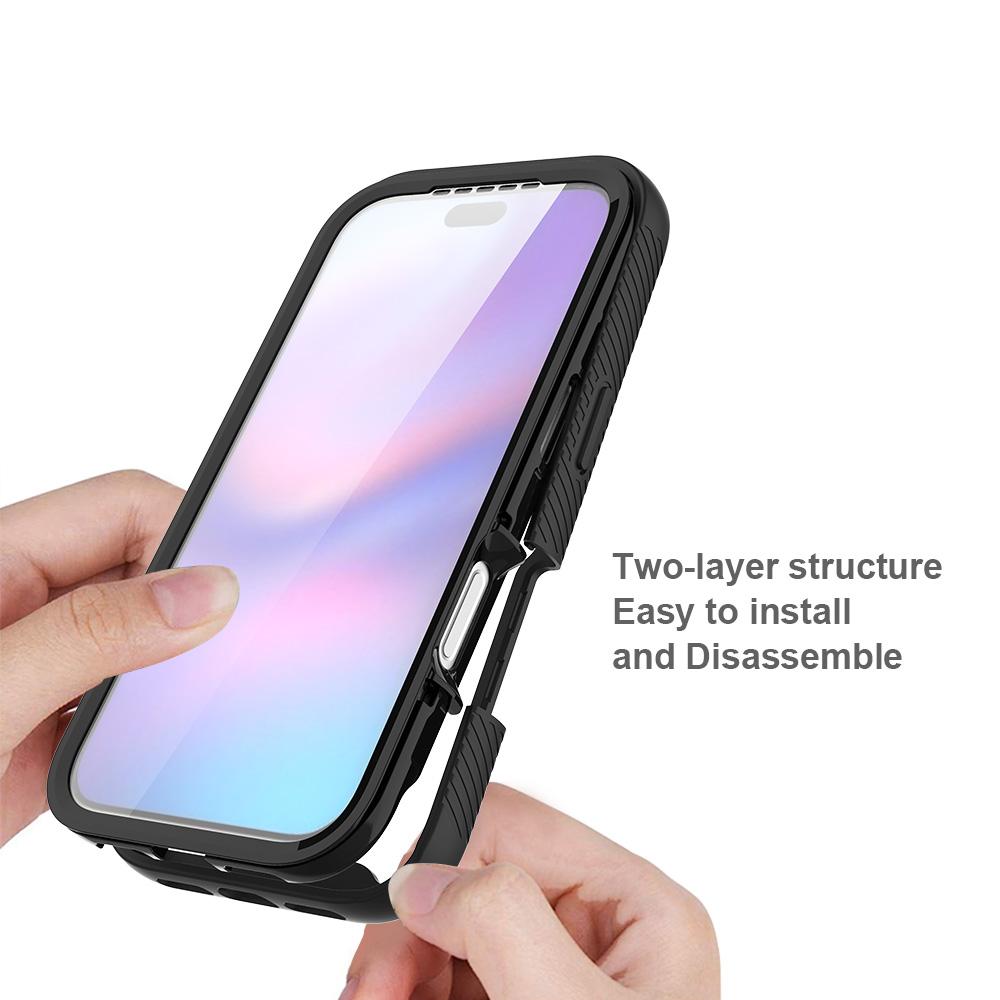 Compatible with iPhone 18 Pro Starry Sky Solid Color Series PC + TPU Phone Case with PET Film - Purple