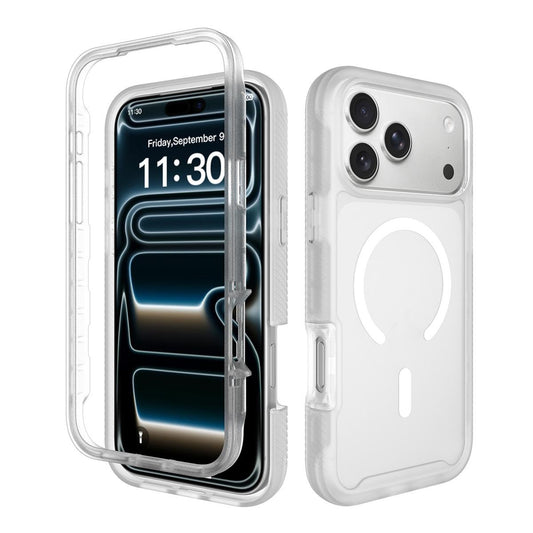 Compatible with iPhone 18 Pro Max Starry Sky Matte Magnetic TPU Dual-Layer PC Phone Case - Matte Transparent
