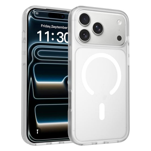 Compatible with iPhone 18 Pro Max Skin Feel TPU Dual-Layer PC MagSafe Phone Case - Transparent