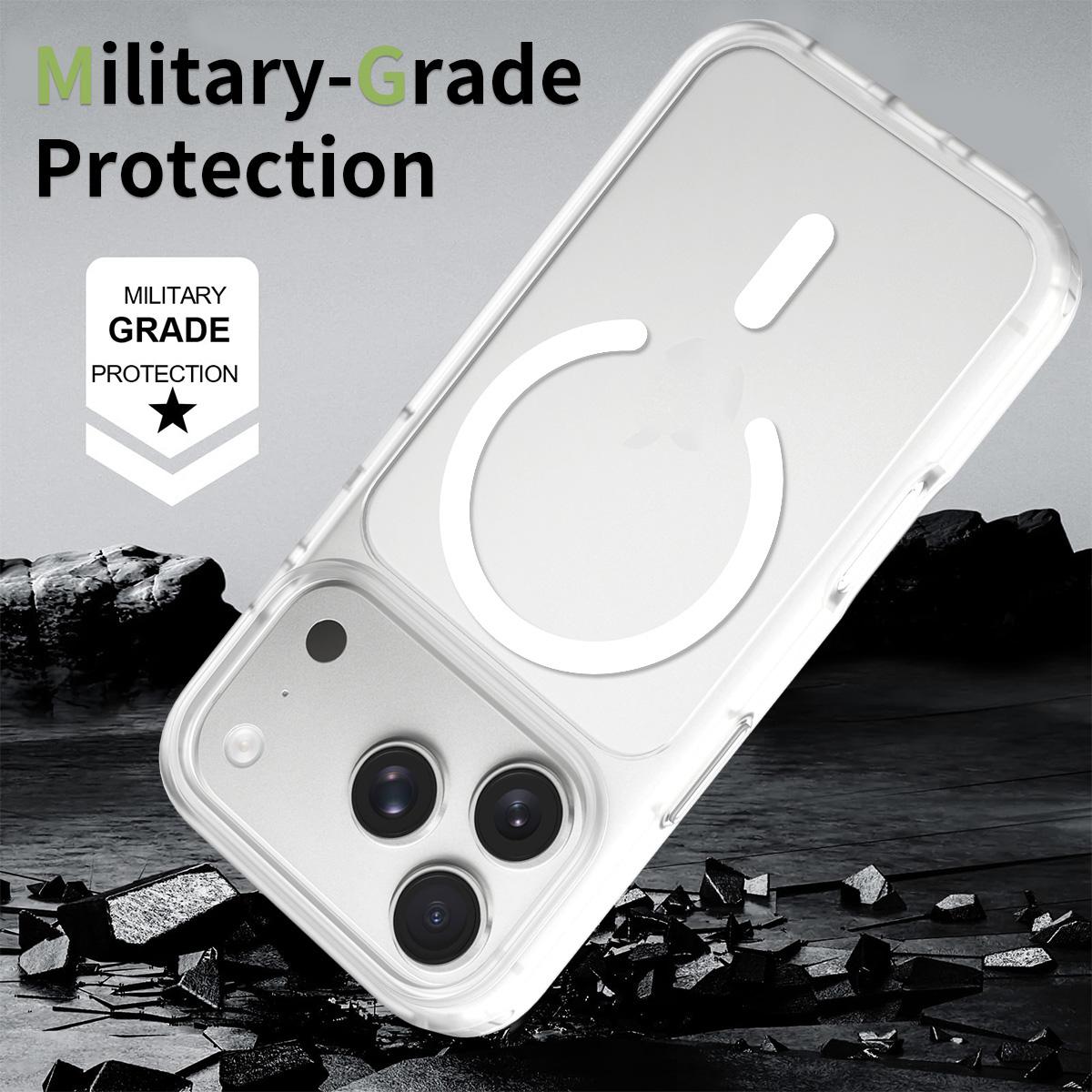 Compatible with iPhone 18 Pro Max Skin Feel TPU Dual-Layer PC MagSafe Phone Case - Transparent