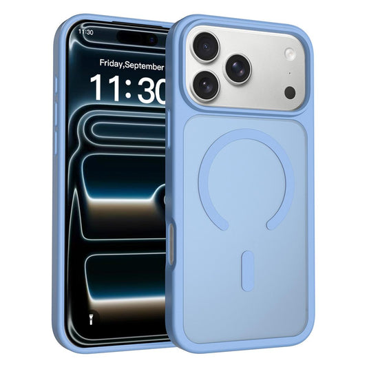 Compatible with iPhone 18 Pro Max Skin Feel TPU Dual-Layer PC MagSafe Phone Case - Sierra Blue