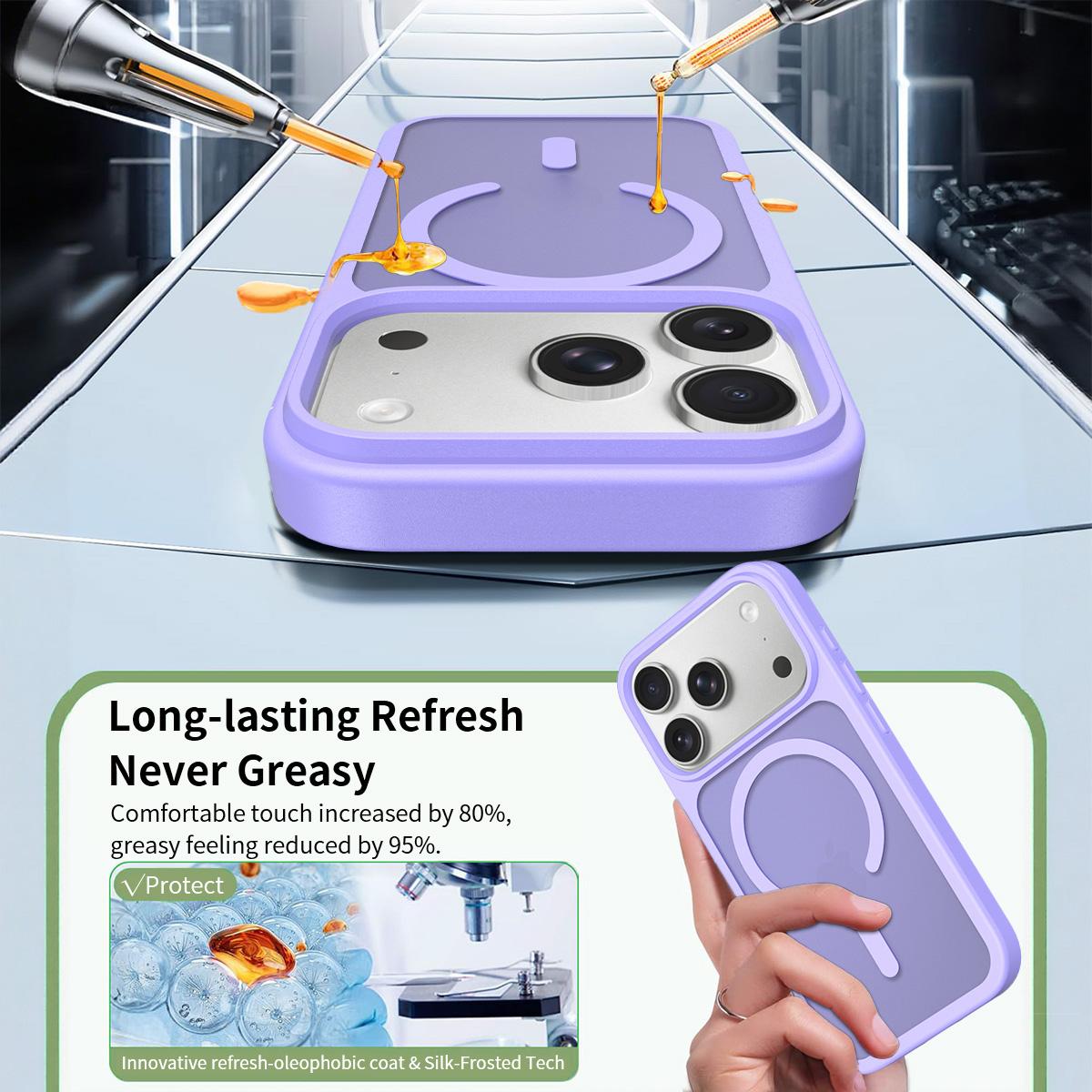 Compatible with iPhone 18 Pro Skin Feel TPU Dual-Layer PC MagSafe Phone Case - Purple