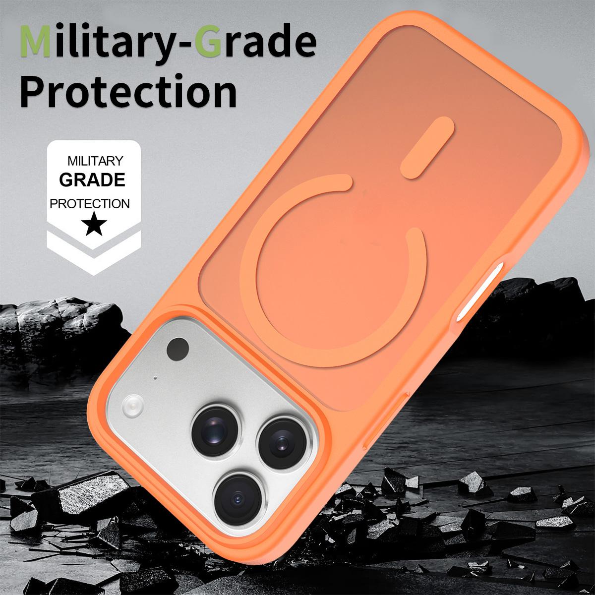 Compatible with iPhone 18 Pro Skin Feel TPU Dual-Layer PC MagSafe Phone Case - Orange