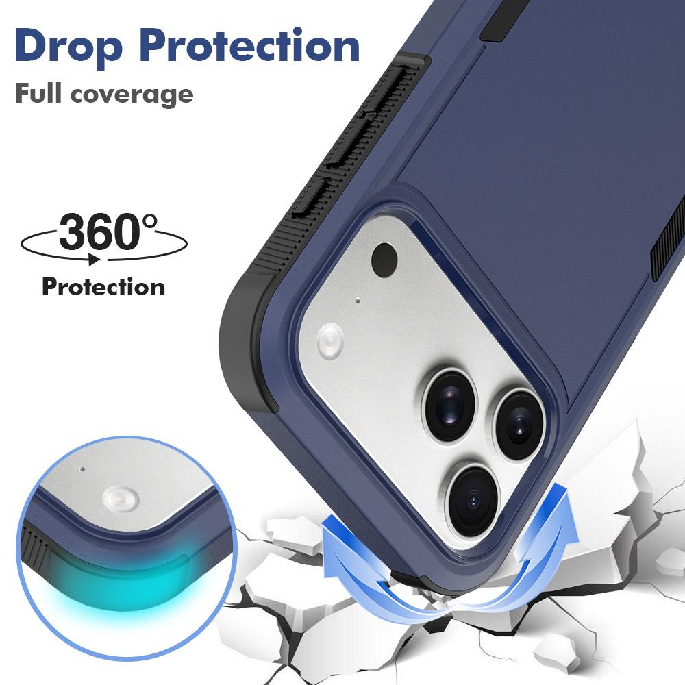 Compatible with iPhone 18 Pro Max 2 in 1 PC + TPU Phone Case - Dark Blue