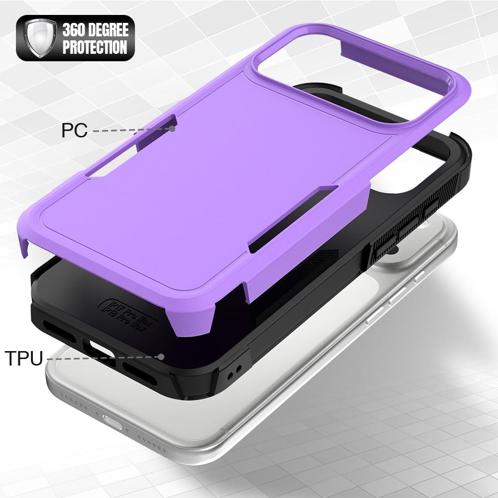 Compatible with iPhone 18 Pro Max 2 in 1 PC + TPU Phone Case - Purple