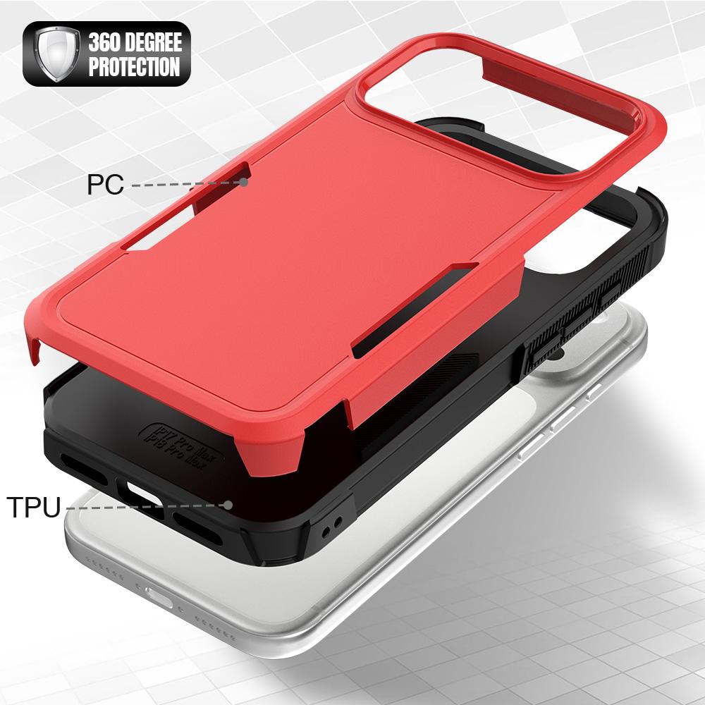 Compatible with iPhone 18 Pro Max 2 in 1 PC + TPU Phone Case - Red