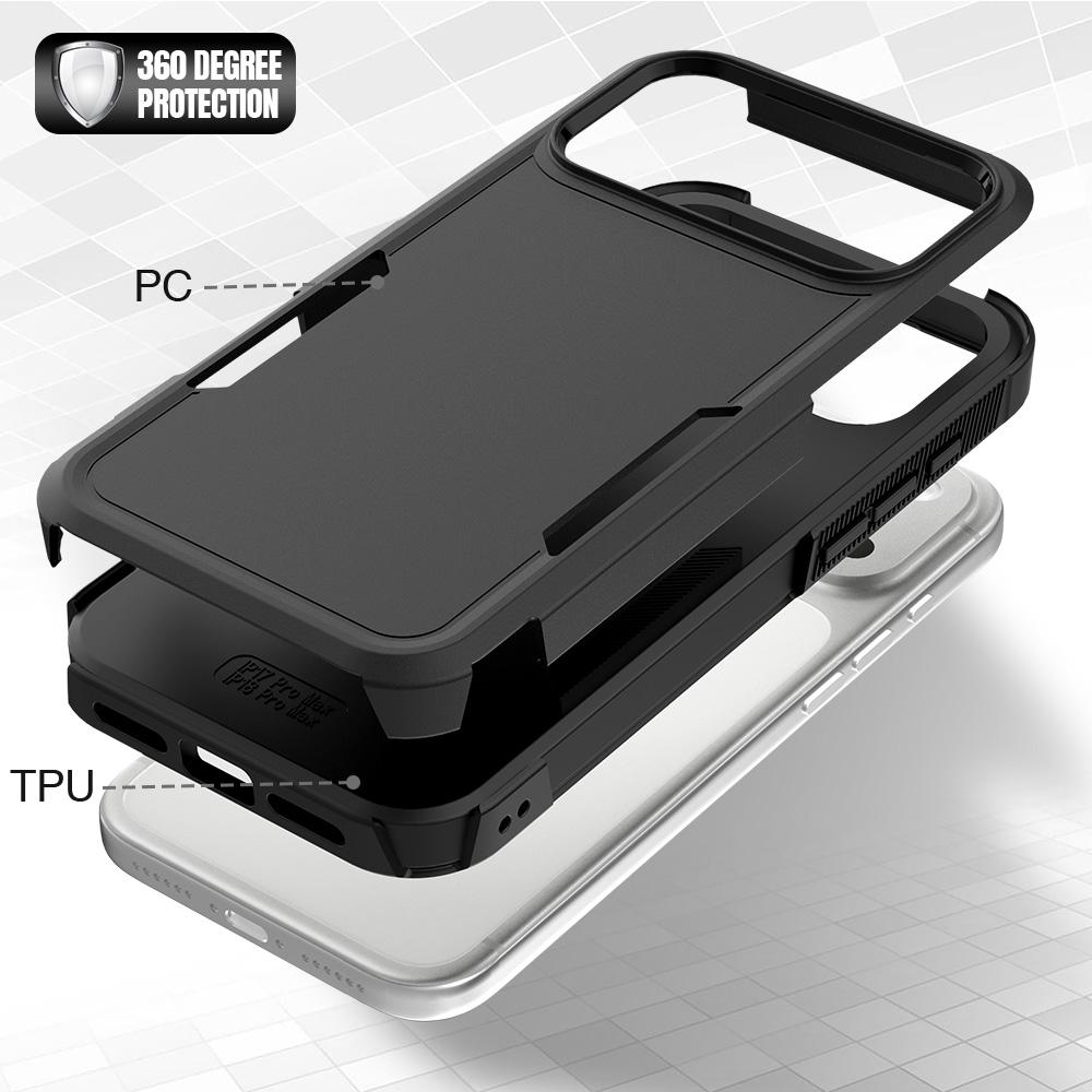 Compatible with iPhone 18 Pro Max 2 in 1 PC + TPU Phone Case - Black