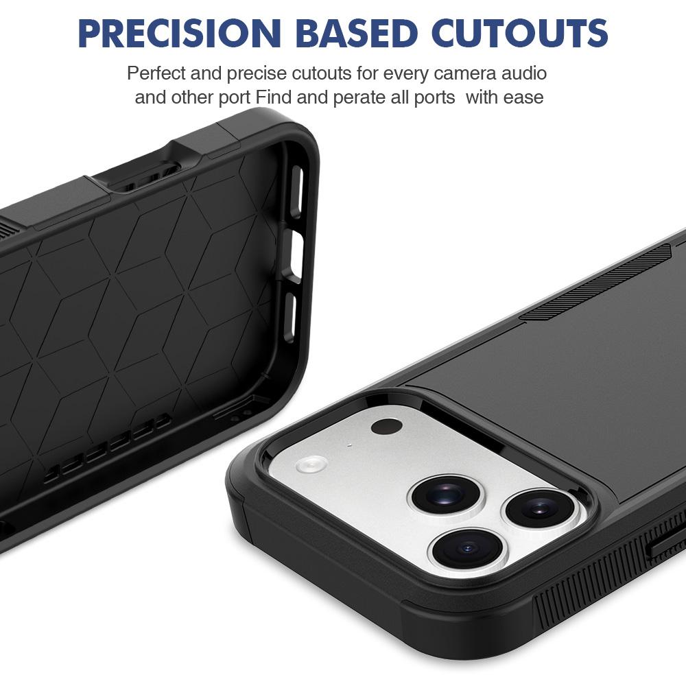 Compatible with iPhone 18 Pro Max 2 in 1 PC + TPU Phone Case - Black