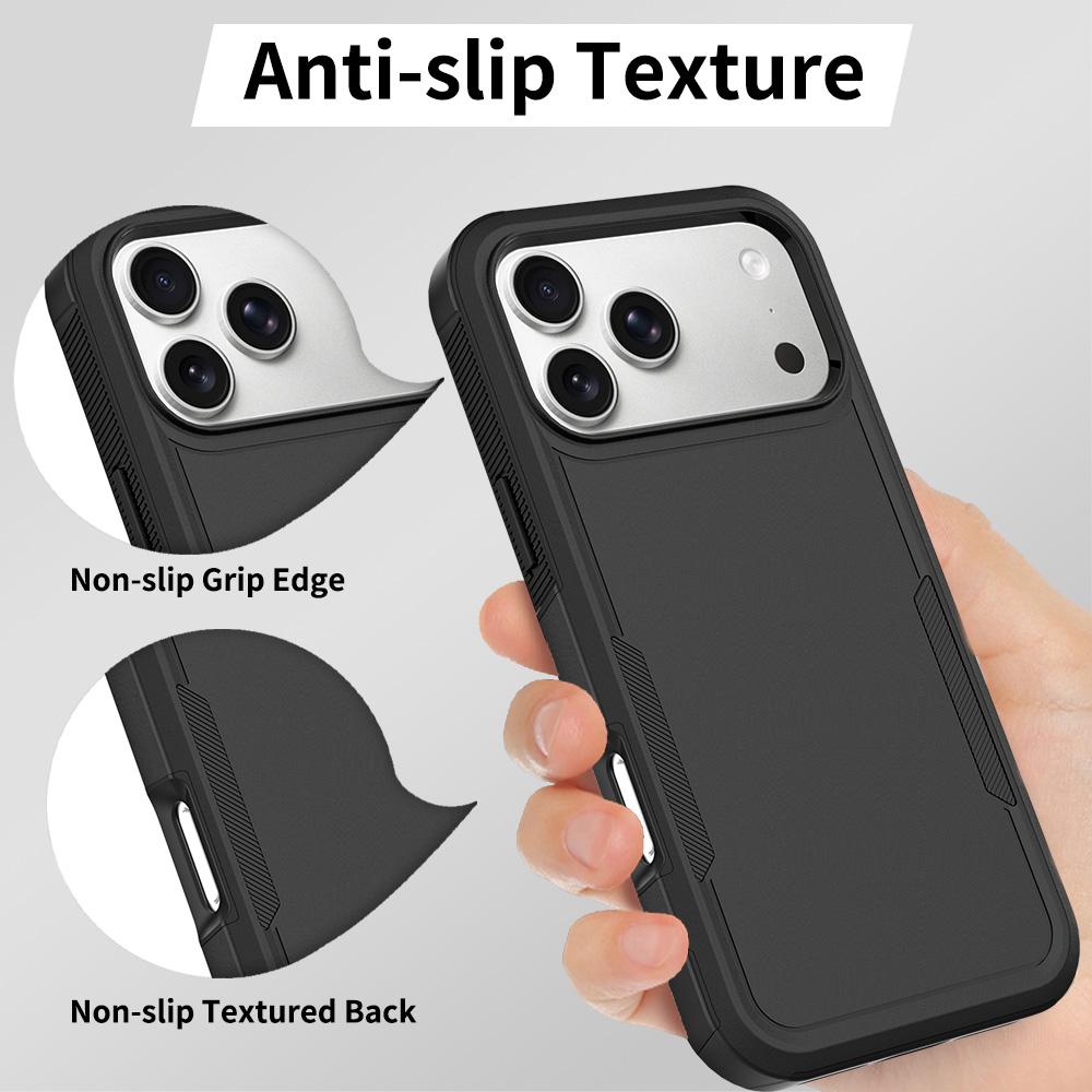 Compatible with iPhone 18 Pro Max 2 in 1 PC + TPU Phone Case - Black