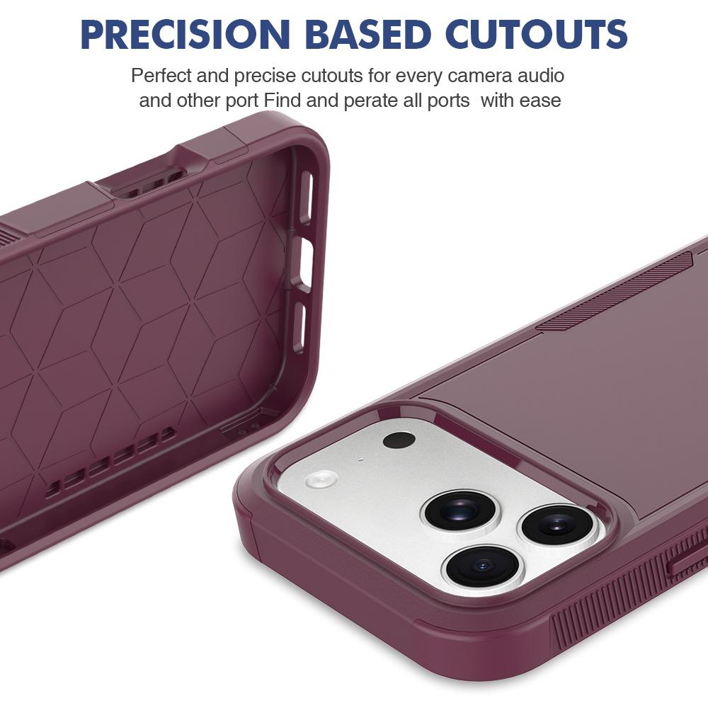 Compatible with iPhone 18 Pro Max 2 in 1 PC + TPU Phone Case - Cherry Red