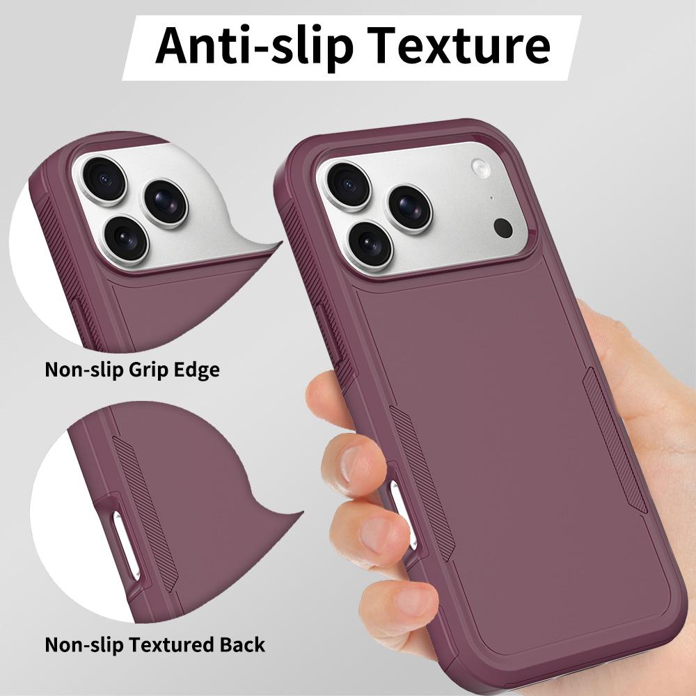Compatible with iPhone 18 Pro Max 2 in 1 PC + TPU Phone Case - Cherry Red