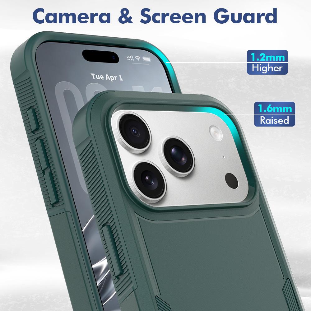 Compatible with iPhone 18 Pro 2 in 1 PC + TPU Phone Case - Dark Green