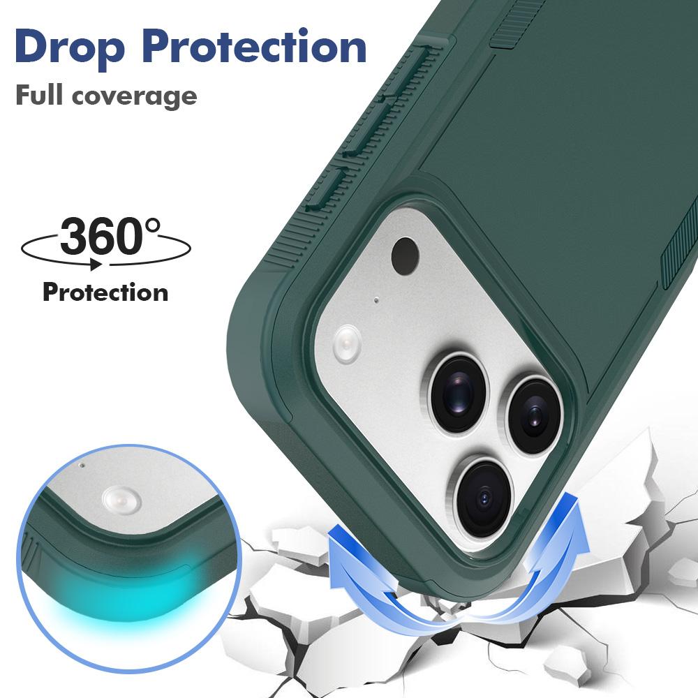 Compatible with iPhone 18 Pro 2 in 1 PC + TPU Phone Case - Dark Green