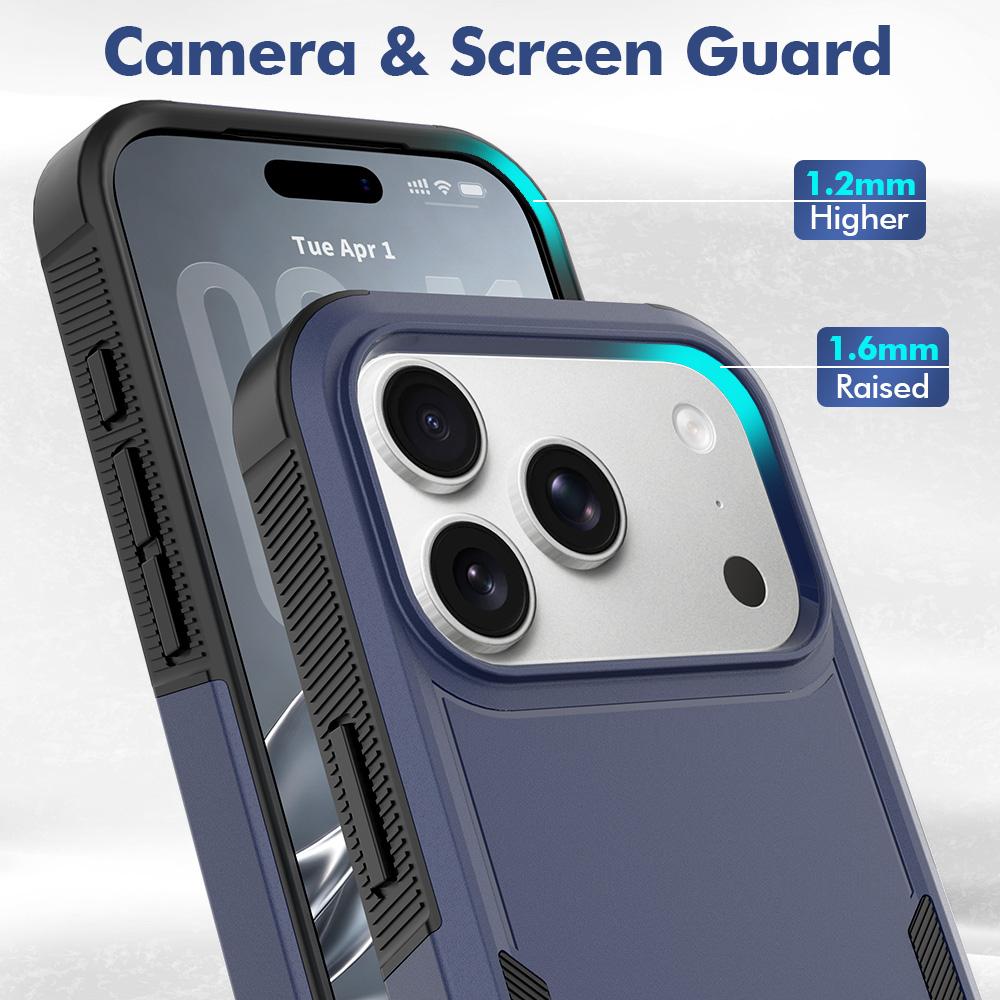 Compatible with iPhone 18 Pro 2 in 1 PC + TPU Phone Case - Dark Blue