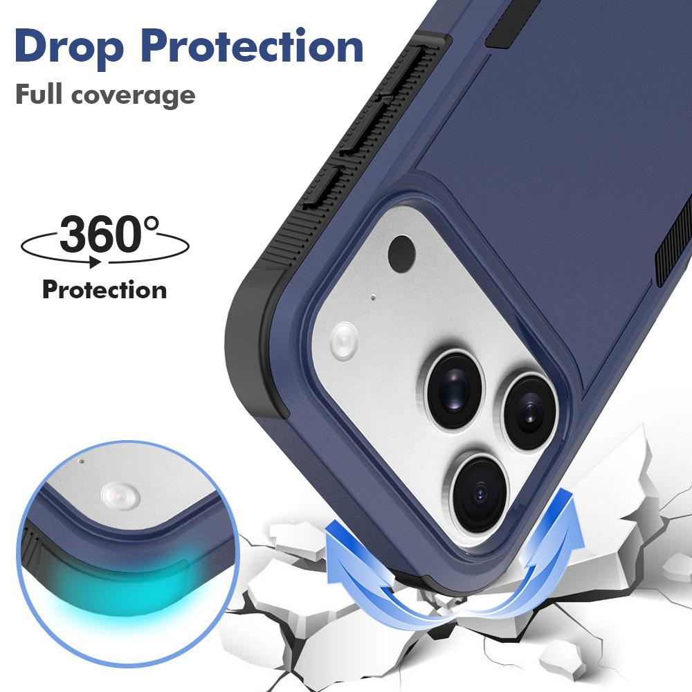 Compatible with iPhone 18 Pro 2 in 1 PC + TPU Phone Case - Dark Blue