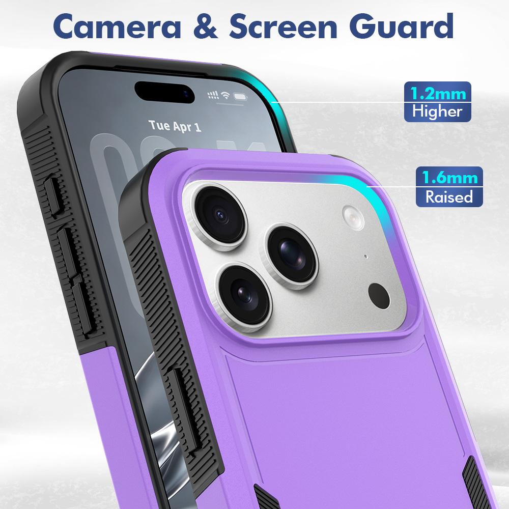 Compatible with iPhone 18 Pro 2 in 1 PC + TPU Phone Case - Purple