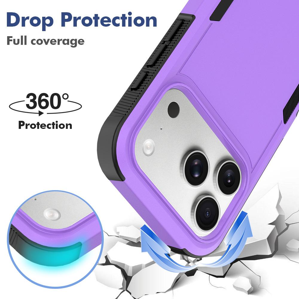 Compatible with iPhone 18 Pro 2 in 1 PC + TPU Phone Case - Purple