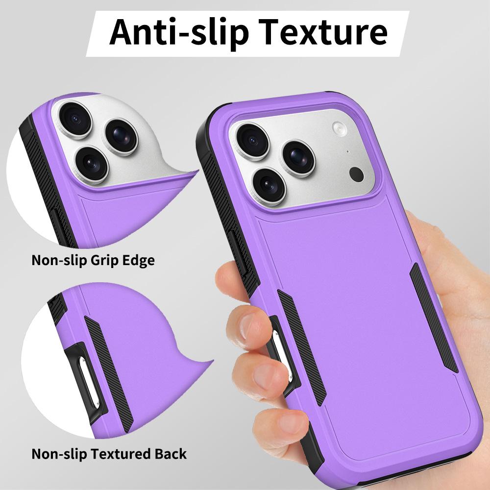 Compatible with iPhone 18 Pro 2 in 1 PC + TPU Phone Case - Purple