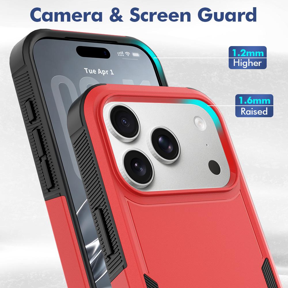 Compatible with iPhone 18 Pro 2 in 1 PC + TPU Phone Case - Red