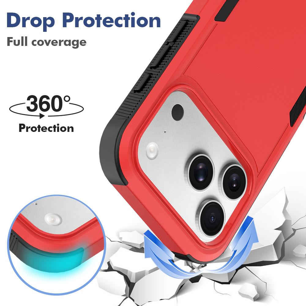 Compatible with iPhone 18 Pro 2 in 1 PC + TPU Phone Case - Red