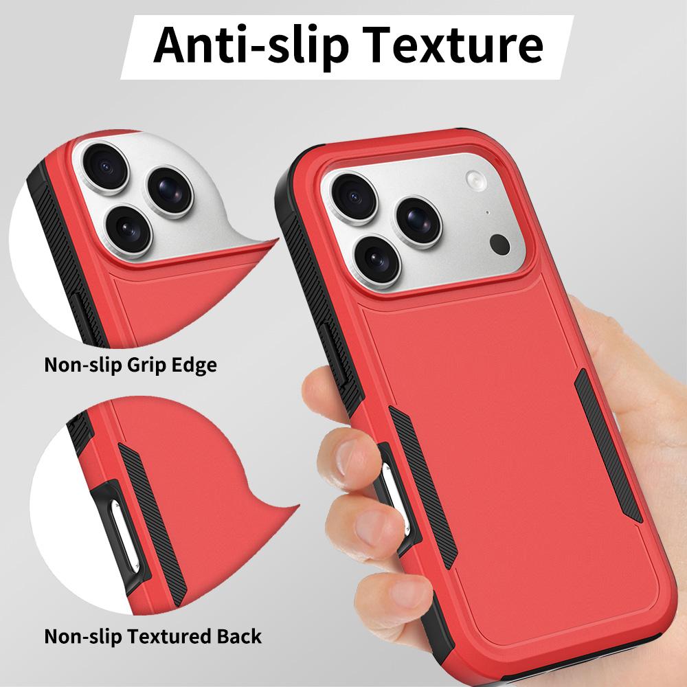 Compatible with iPhone 18 Pro 2 in 1 PC + TPU Phone Case - Red