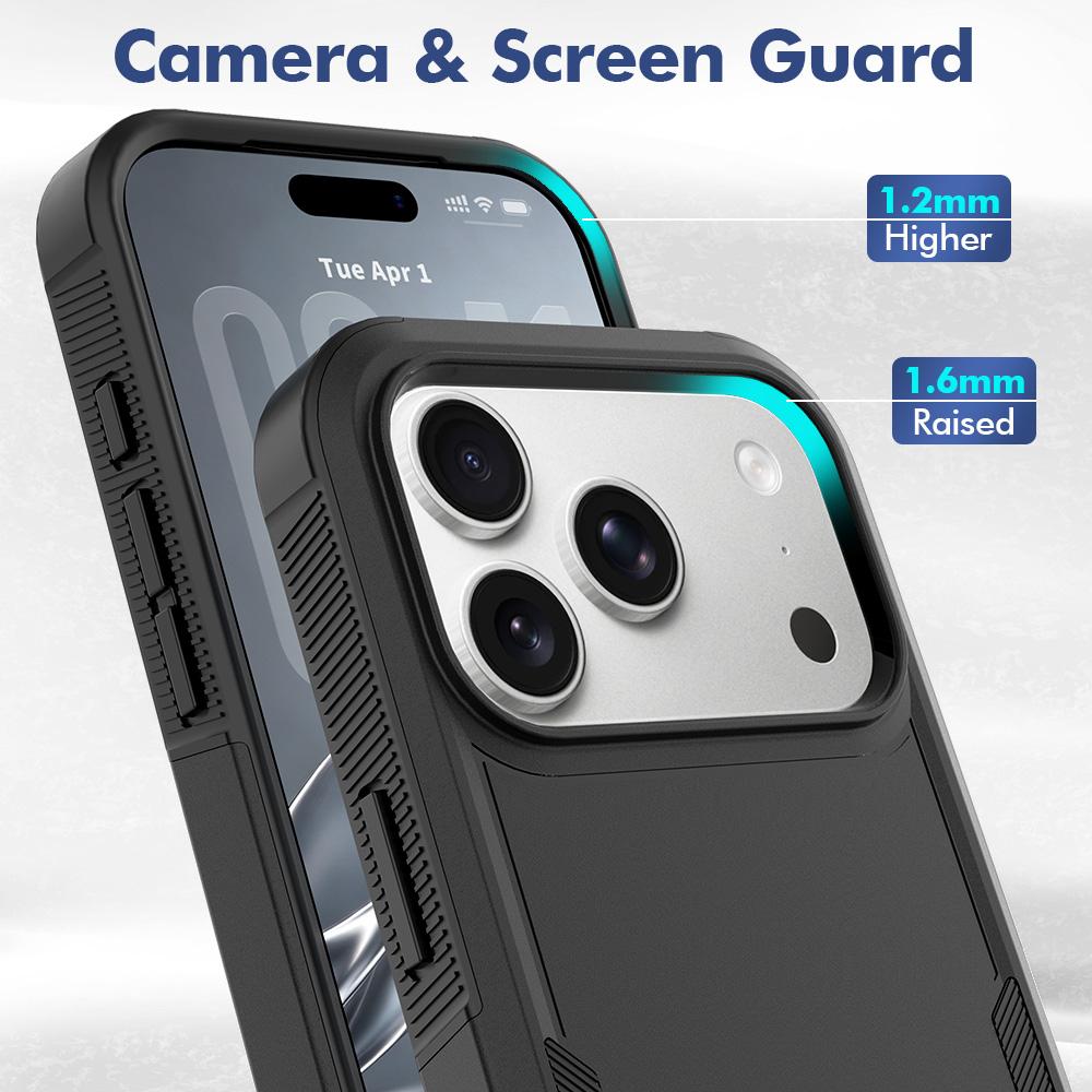 Compatible with iPhone 18 Pro 2 in 1 PC + TPU Phone Case - Black