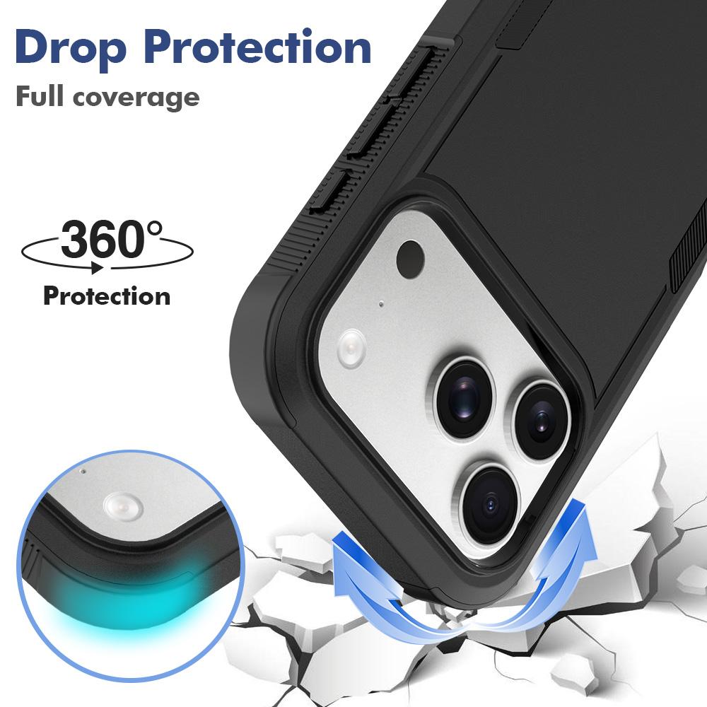 Compatible with iPhone 18 Pro 2 in 1 PC + TPU Phone Case - Black