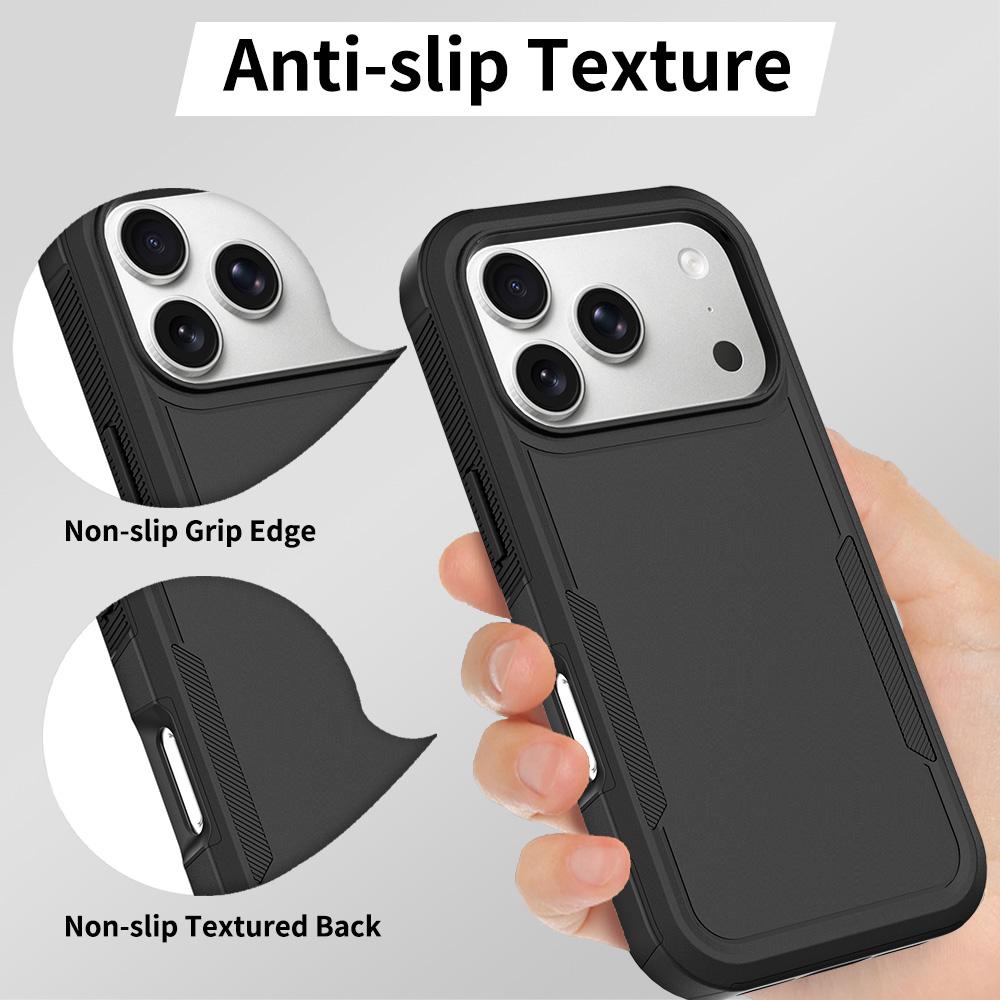 Compatible with iPhone 18 Pro 2 in 1 PC + TPU Phone Case - Black