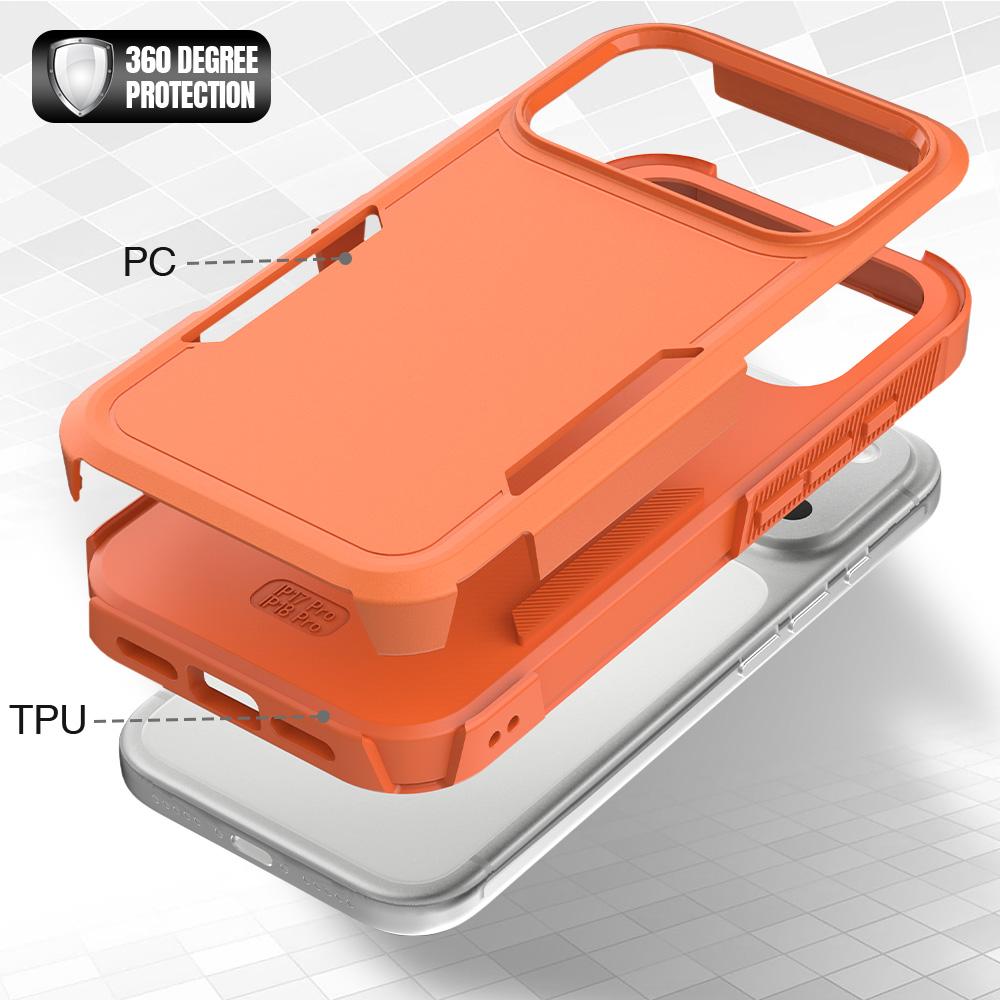 Compatible with iPhone 18 Pro 2 in 1 PC + TPU Phone Case - Orange