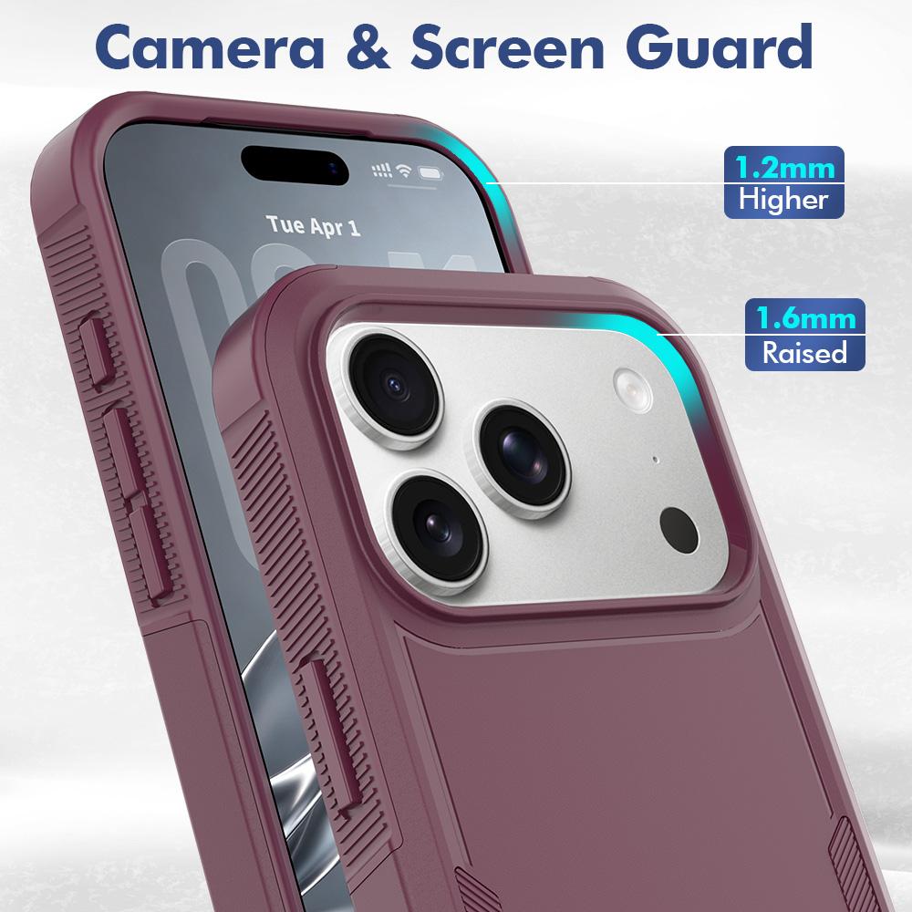 Compatible with iPhone 18 Pro 2 in 1 PC + TPU Phone Case - Cherry Red