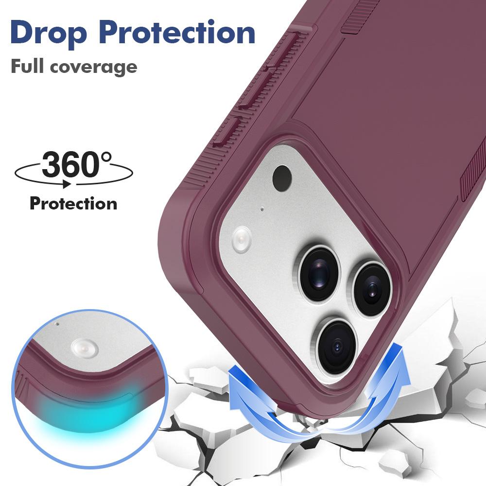 Compatible with iPhone 18 Pro 2 in 1 PC + TPU Phone Case - Cherry Red