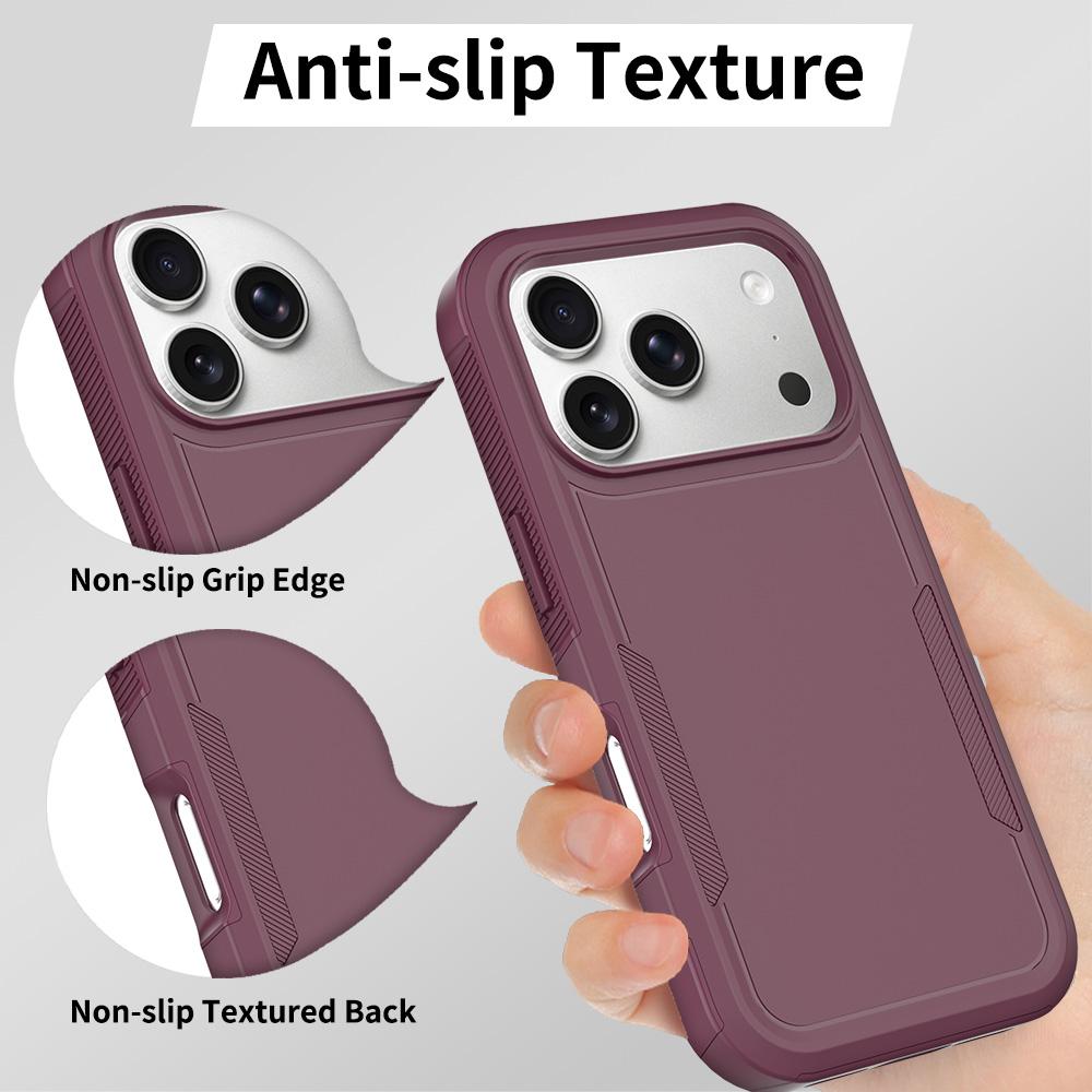 Compatible with iPhone 18 Pro 2 in 1 PC + TPU Phone Case - Cherry Red