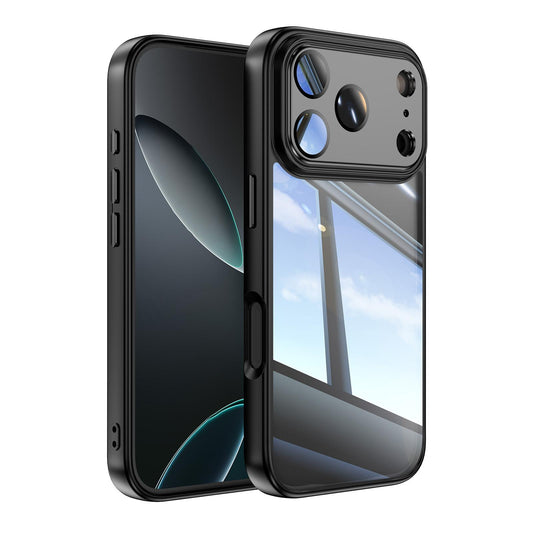 Compatible with iPhone 18 Pro Max Acrylic Dual-Layer TPU Armor Shockproof Phone Case - Black