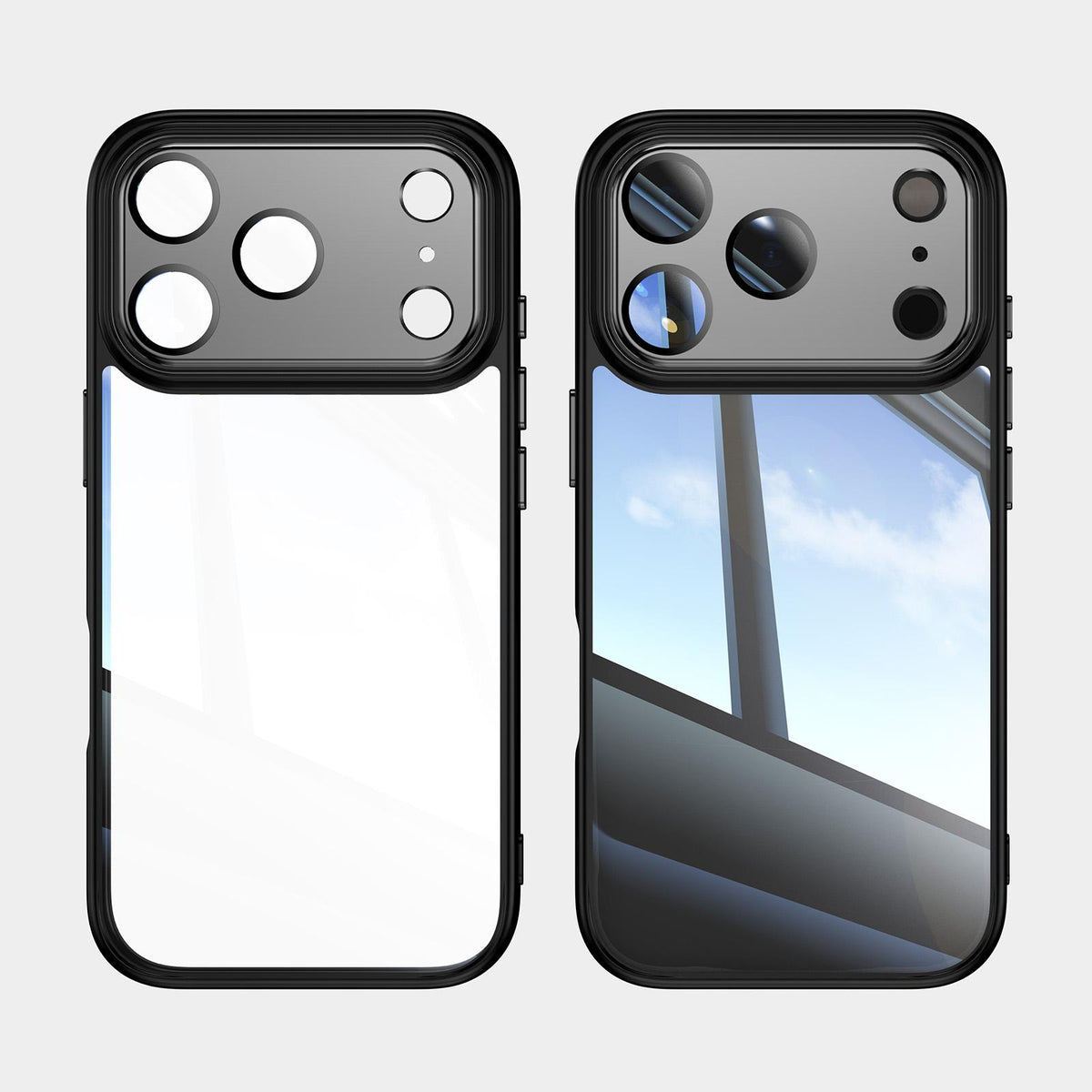 Compatible with iPhone 18 Pro Max Acrylic Dual-Layer TPU Armor Shockproof Phone Case - Black